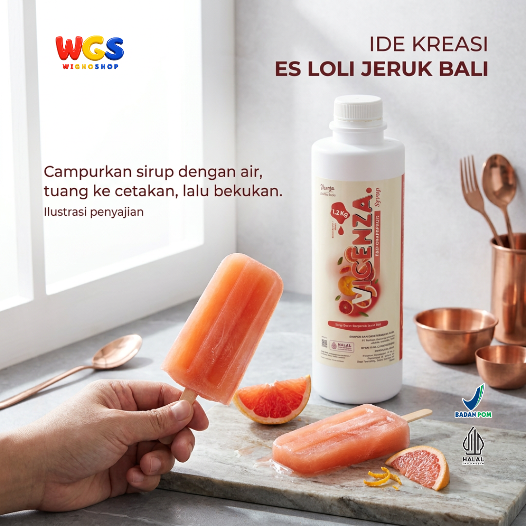 Vicenza Red Grapefruit Syrup 1.2kg - Sirup Jeruk Bali Merah untuk Teh, Soda & Mocktail