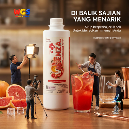 Vicenza Red Grapefruit Syrup 1.2kg - Sirup Jeruk Bali Merah untuk Teh, Soda & Mocktail