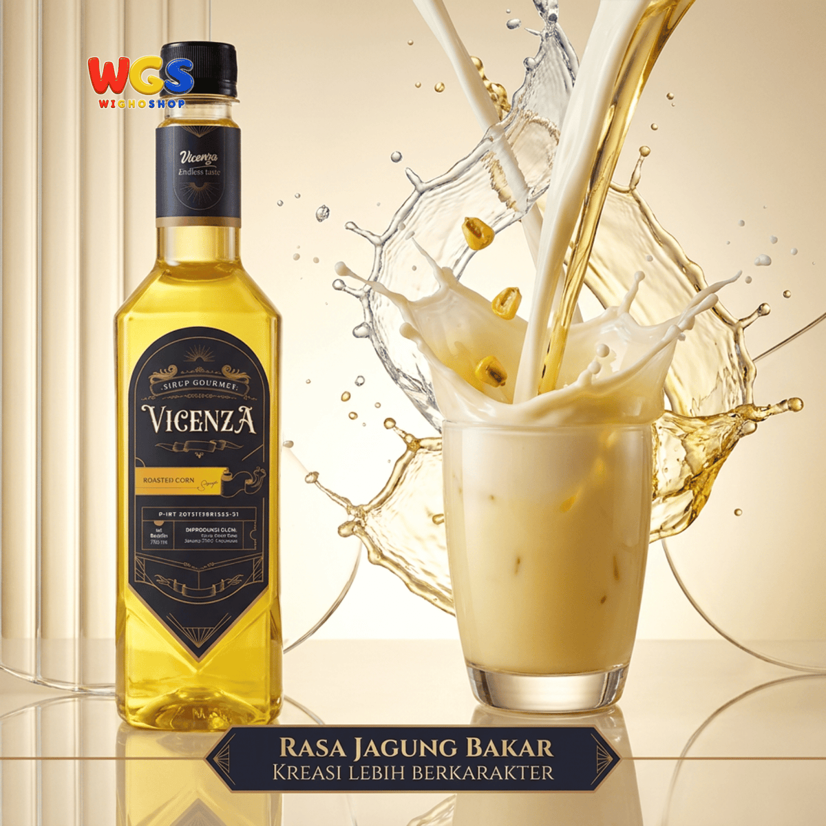 Vicenza Roasted Corn Syrup 750ml - Sirup Jagung Bakar untuk Kopi, Latte & Milkshake