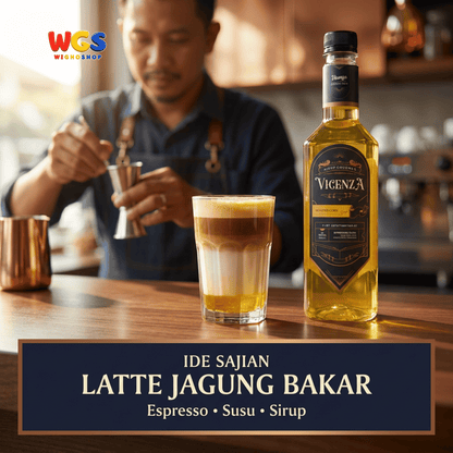 Vicenza Roasted Corn Syrup 750ml - Sirup Jagung Bakar untuk Kopi, Latte & Milkshake