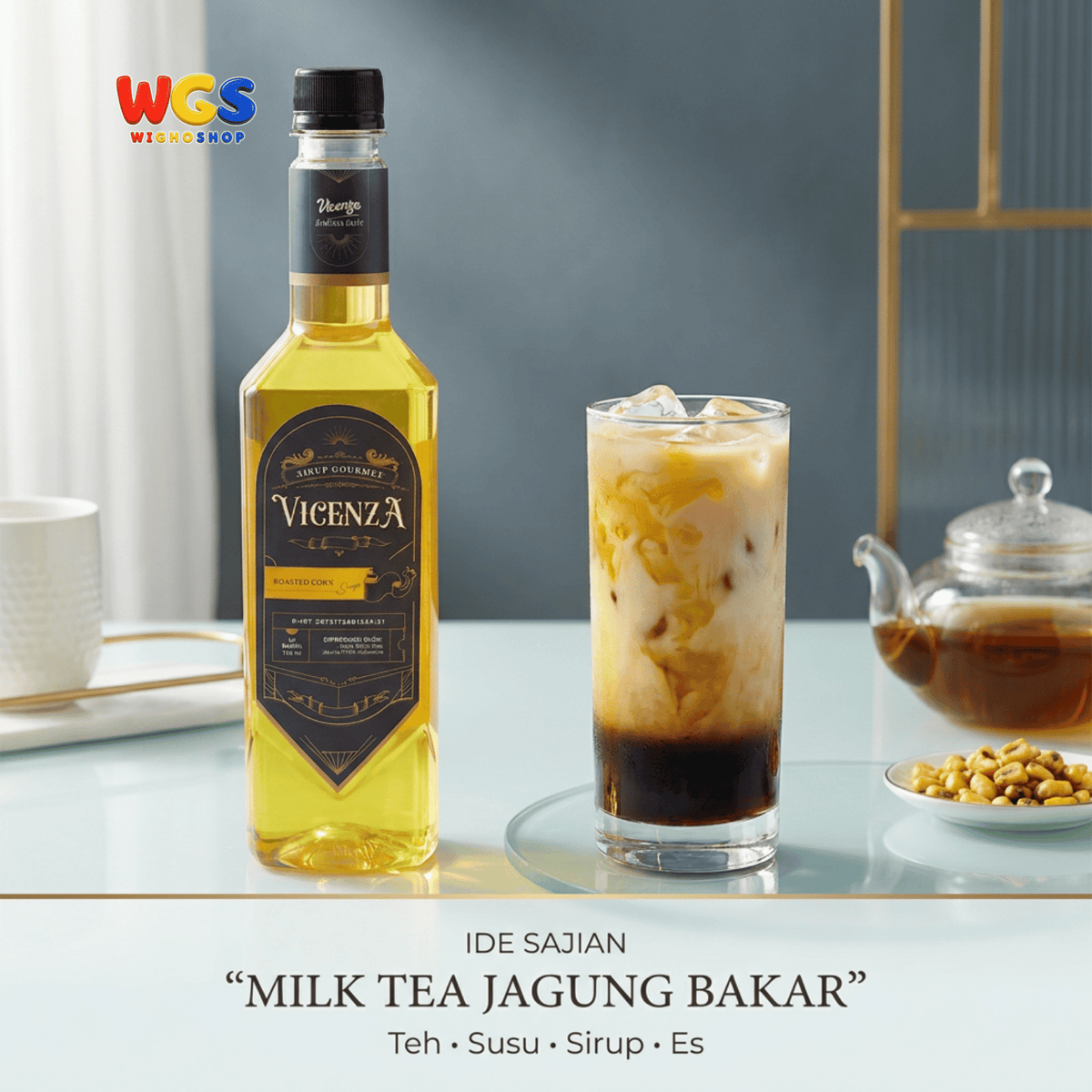 Vicenza Roasted Corn Syrup 750ml - Sirup Jagung Bakar untuk Kopi, Latte & Milkshake
