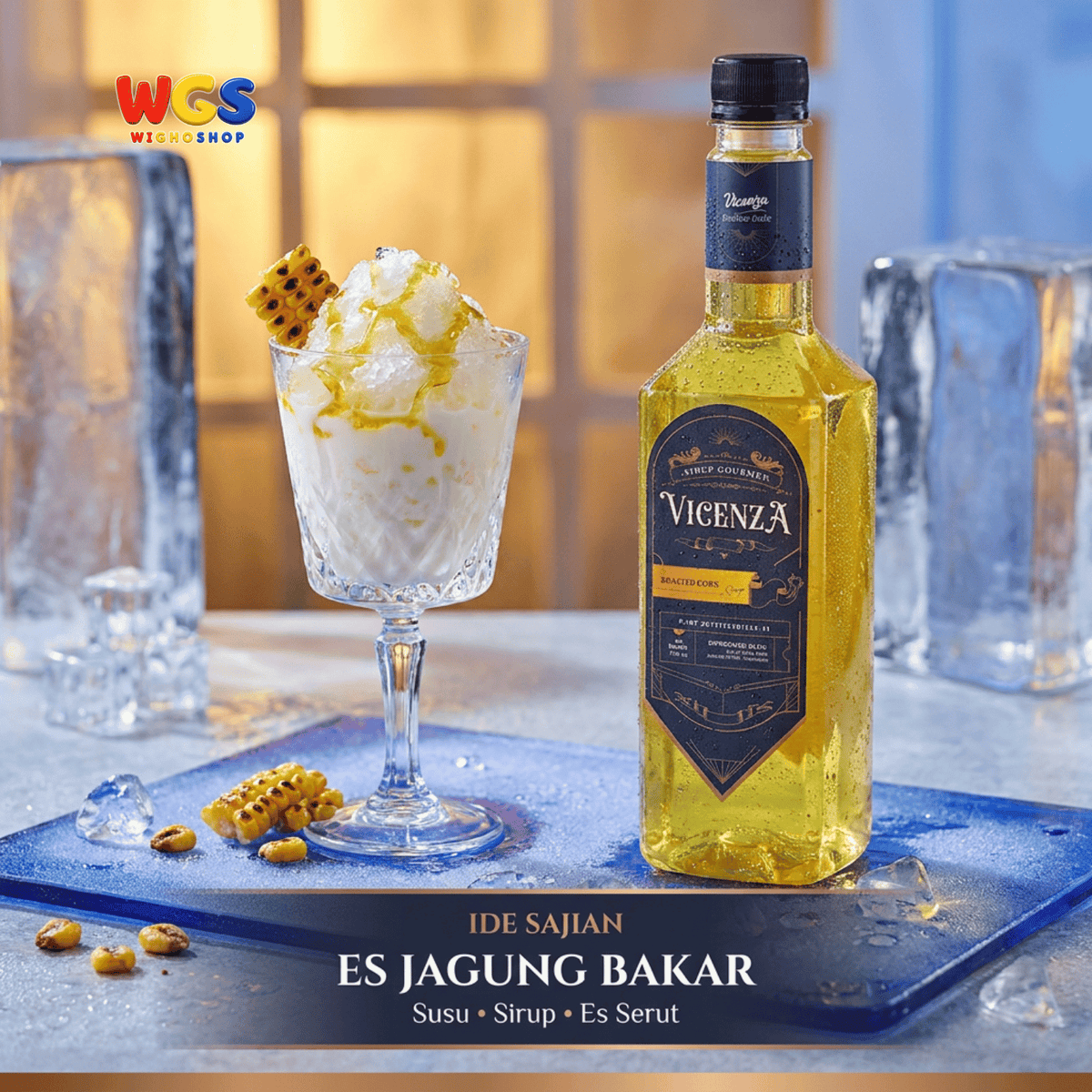 Vicenza Roasted Corn Syrup 750ml - Sirup Jagung Bakar untuk Kopi, Latte & Milkshake