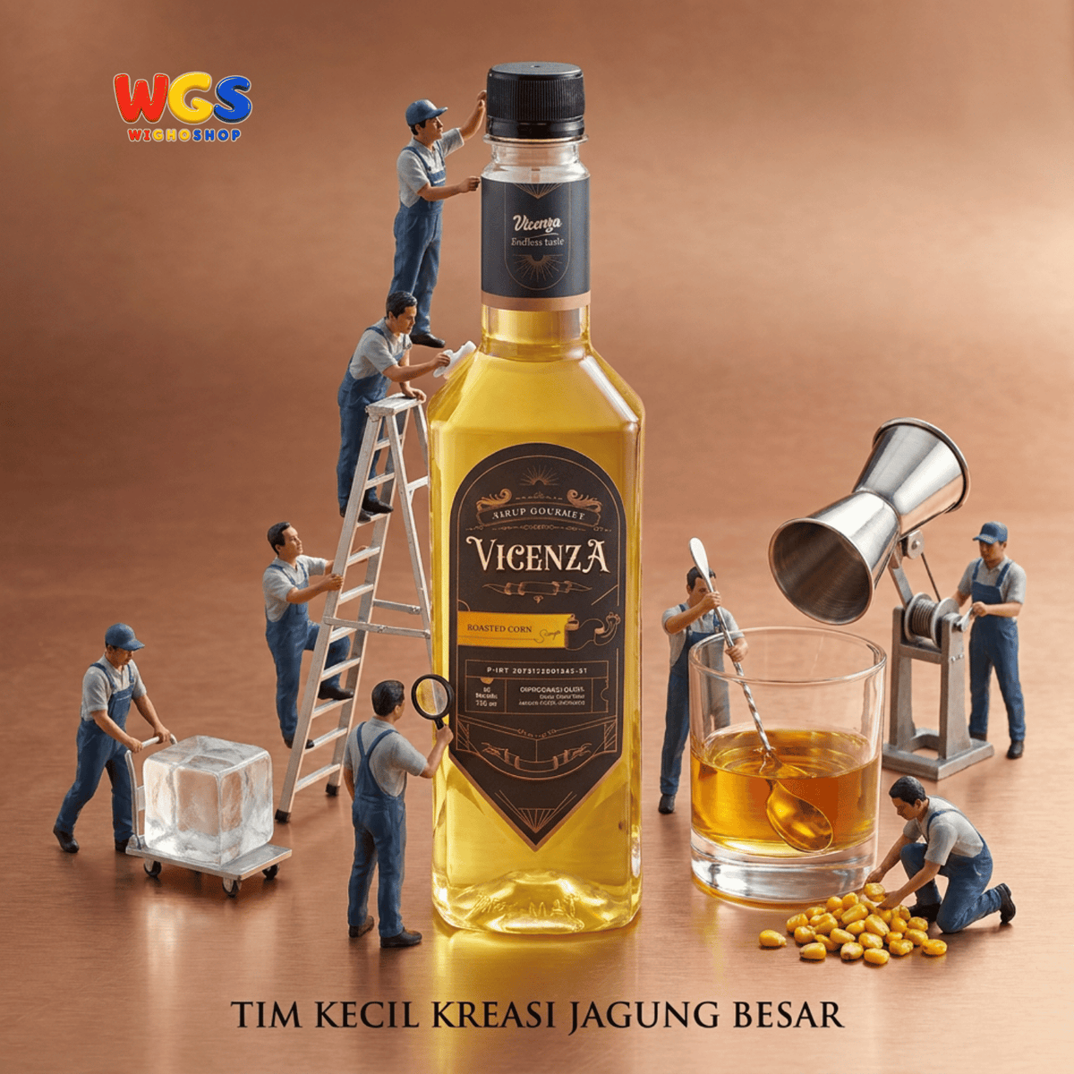 Vicenza Roasted Corn Syrup 750ml - Sirup Jagung Bakar untuk Kopi, Latte & Milkshake