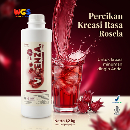 Vicenza Roselle Syrup 1.2kg - Sirup Rosella untuk Teh, Soda & Mocktail