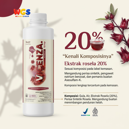 Vicenza Roselle Syrup 1.2kg - Sirup Rosella untuk Teh, Soda & Mocktail