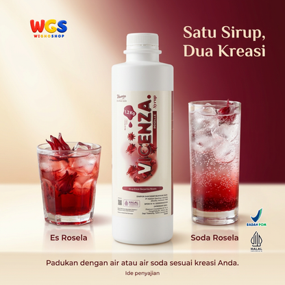 Vicenza Roselle Syrup 1.2kg - Sirup Rosella untuk Teh, Soda & Mocktail