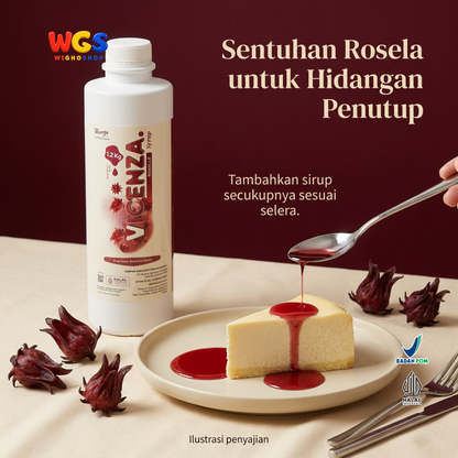 Vicenza Roselle Syrup 1.2kg - Sirup Rosella untuk Teh, Soda & Mocktail
