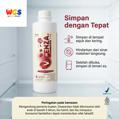 Vicenza Roselle Syrup 1.2kg - Sirup Rosella untuk Teh, Soda & Mocktail