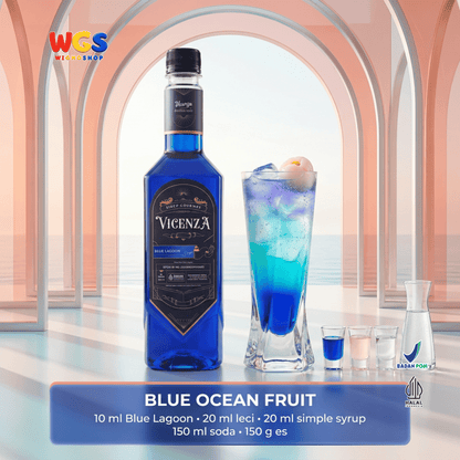 Vicenza Sirup Blue Lagoon 750ml - Blue Lagoon Syrup untuk Mocktail, Soda & Lemonade