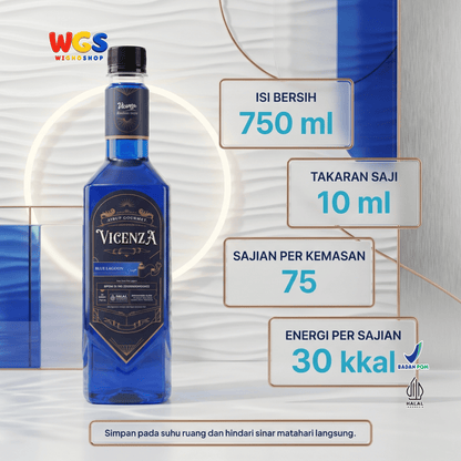 Vicenza Sirup Blue Lagoon 750ml - Blue Lagoon Syrup untuk Mocktail, Soda & Lemonade