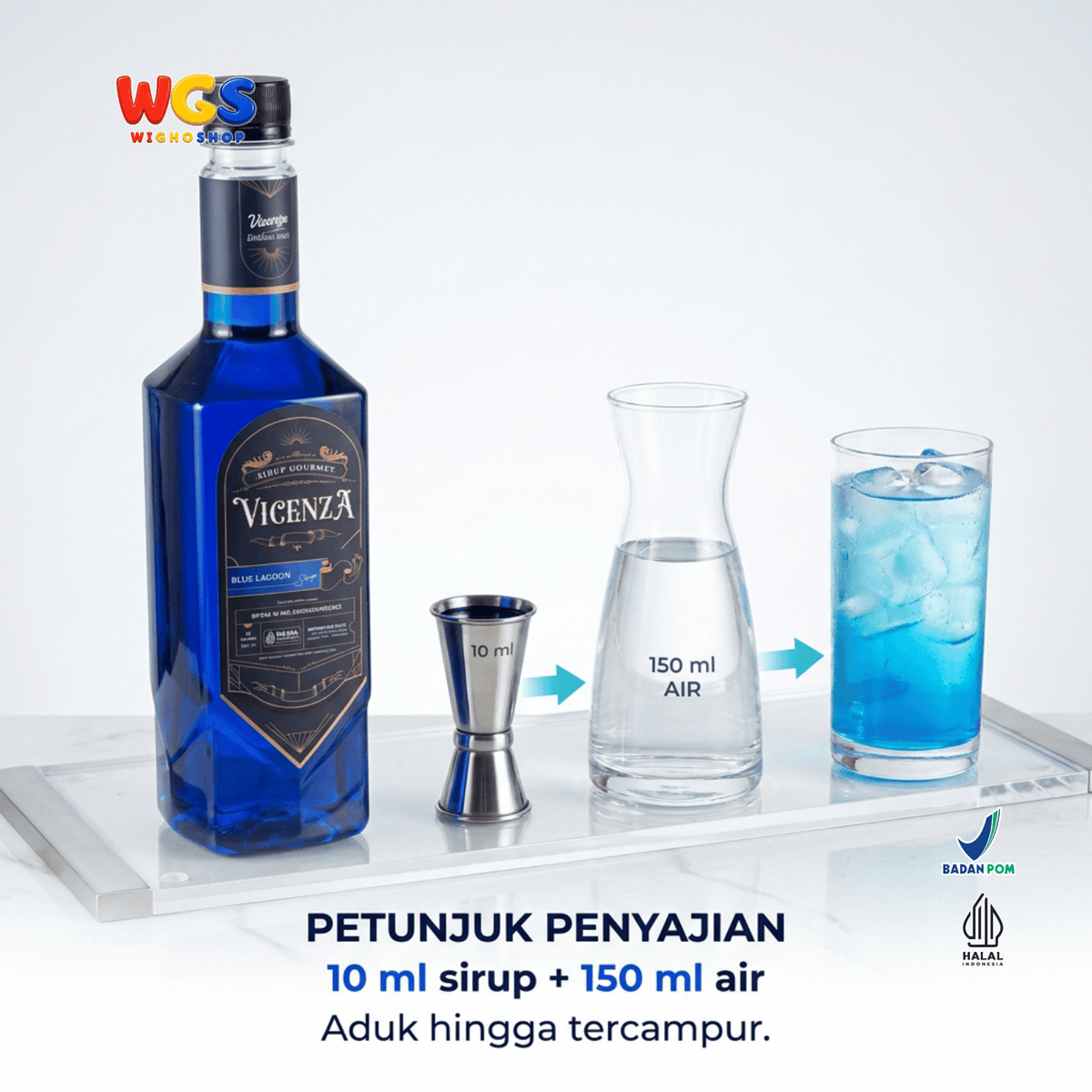 Vicenza Sirup Blue Lagoon 750ml - Blue Lagoon Syrup untuk Mocktail, Soda & Lemonade