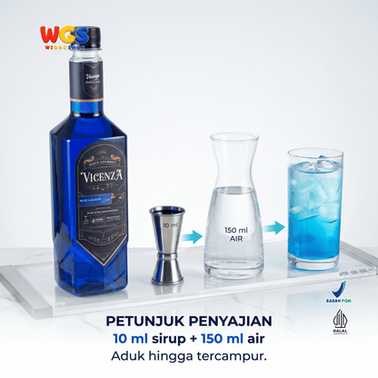 Vicenza Sirup Blue Lagoon 750ml - Blue Lagoon Syrup untuk Mocktail, Soda & Lemonade