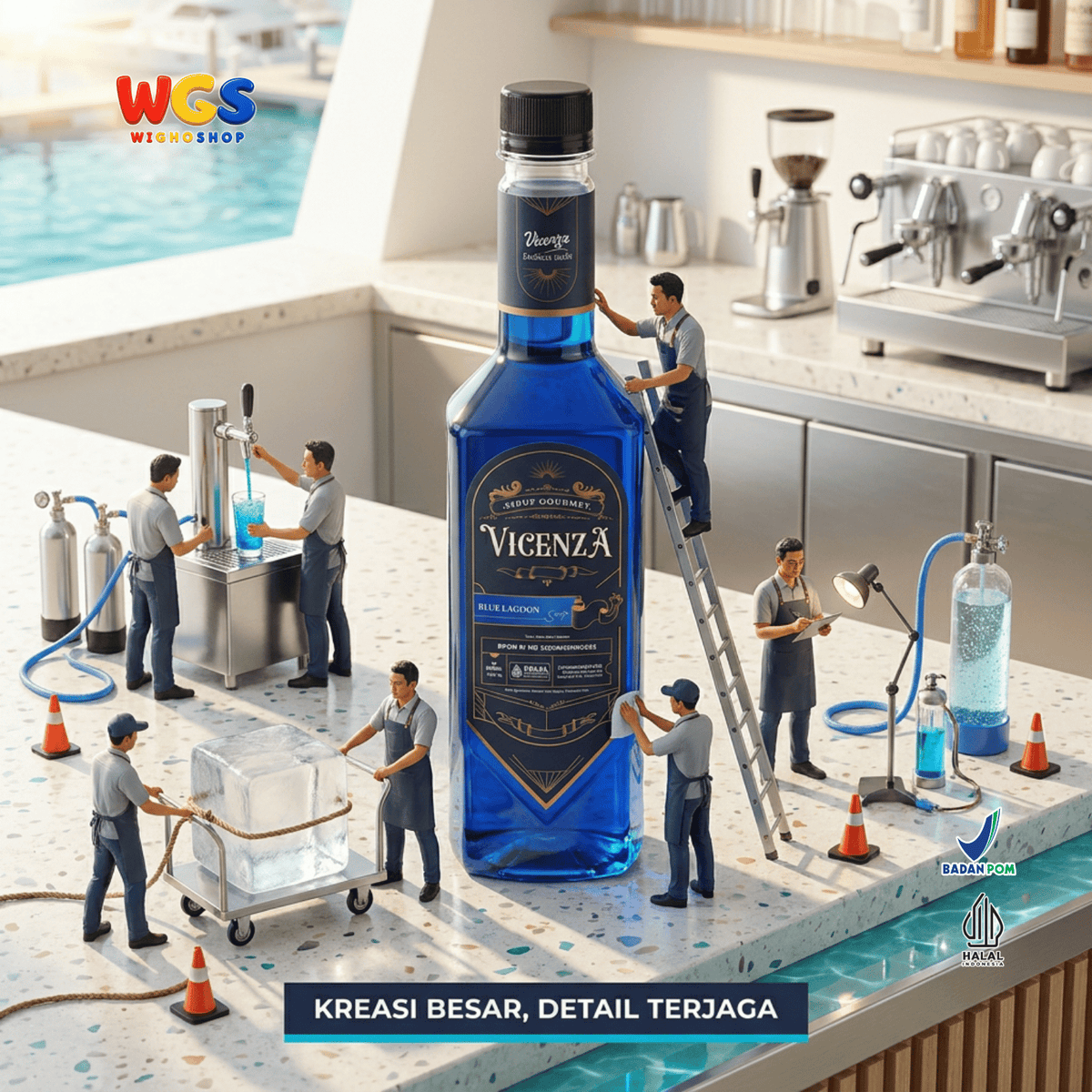Vicenza Sirup Blue Lagoon 750ml - Blue Lagoon Syrup untuk Mocktail, Soda & Lemonade