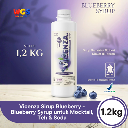 Vicenza Sirup Blueberry 1.2kg - Blueberry Syrup untuk Mocktail, Teh & Soda