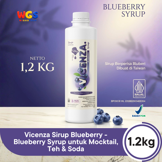 Vicenza Sirup Blueberry 1.2kg - Blueberry Syrup untuk Mocktail, Teh & Soda