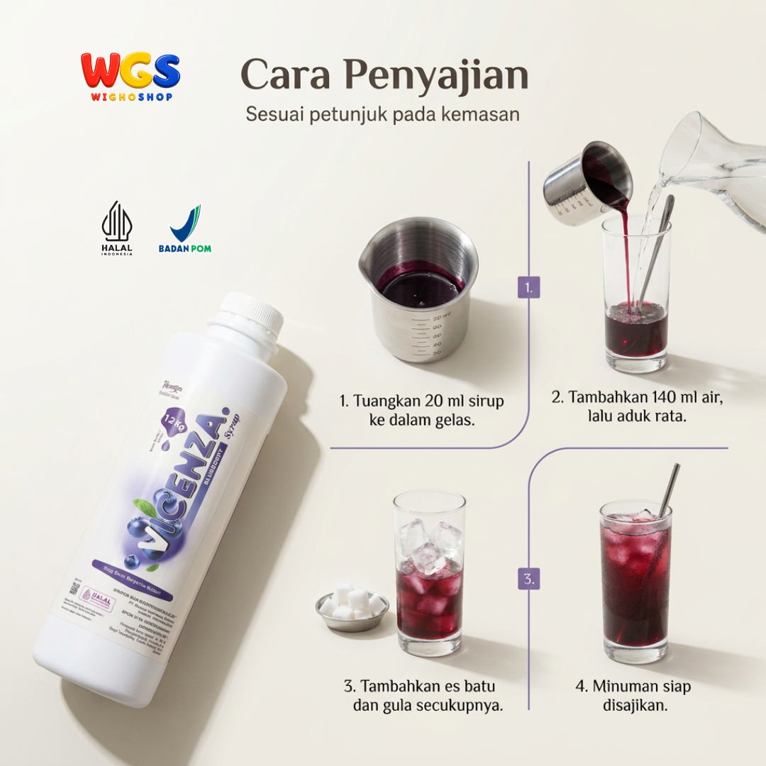 Vicenza Sirup Blueberry 1.2kg - Blueberry Syrup untuk Mocktail, Teh & Soda