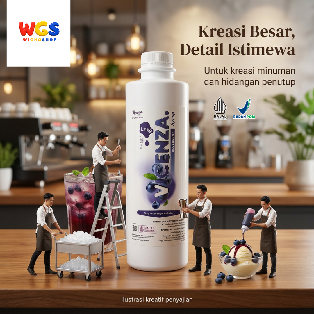 Vicenza Sirup Blueberry 1.2kg - Blueberry Syrup untuk Mocktail, Teh & Soda
