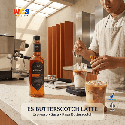 Vicenza Sirup Butterscotch 750ml - Butterscotch Syrup untuk Kopi Susu, Latte & Milkshake