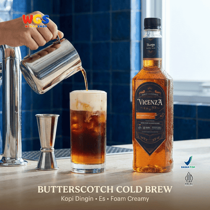 Vicenza Sirup Butterscotch 750ml - Butterscotch Syrup untuk Kopi Susu, Latte & Milkshake