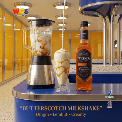 Vicenza Sirup Butterscotch 750ml - Butterscotch Syrup untuk Kopi Susu, Latte & Milkshake