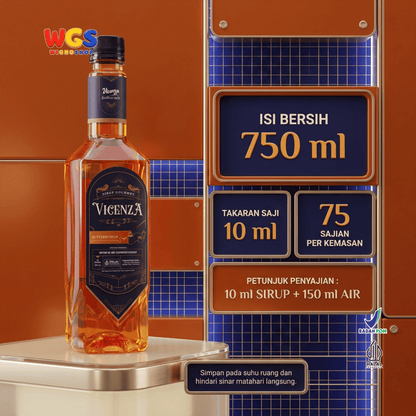 Vicenza Sirup Butterscotch 750ml - Butterscotch Syrup untuk Kopi Susu, Latte & Milkshake
