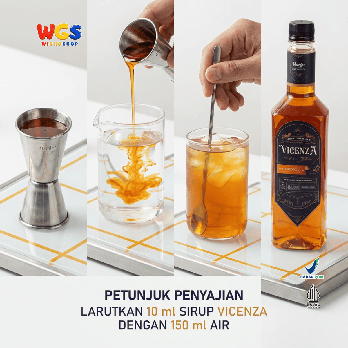 Vicenza Sirup Butterscotch 750ml - Butterscotch Syrup untuk Kopi Susu, Latte & Milkshake