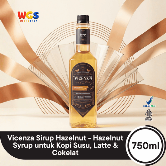 Vicenza Sirup Hazelnut 750ml - Hazelnut Syrup untuk Kopi Susu, Latte & Cokelat