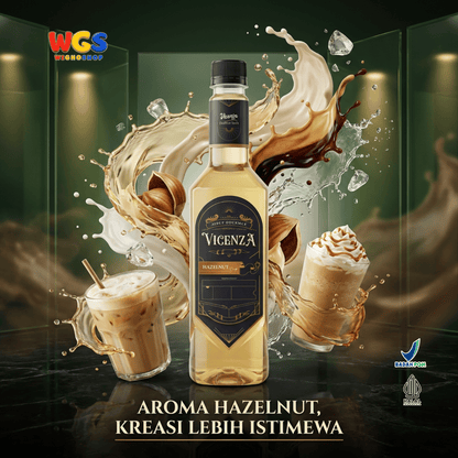 Vicenza Sirup Hazelnut 750ml - Hazelnut Syrup untuk Kopi Susu, Latte & Cokelat