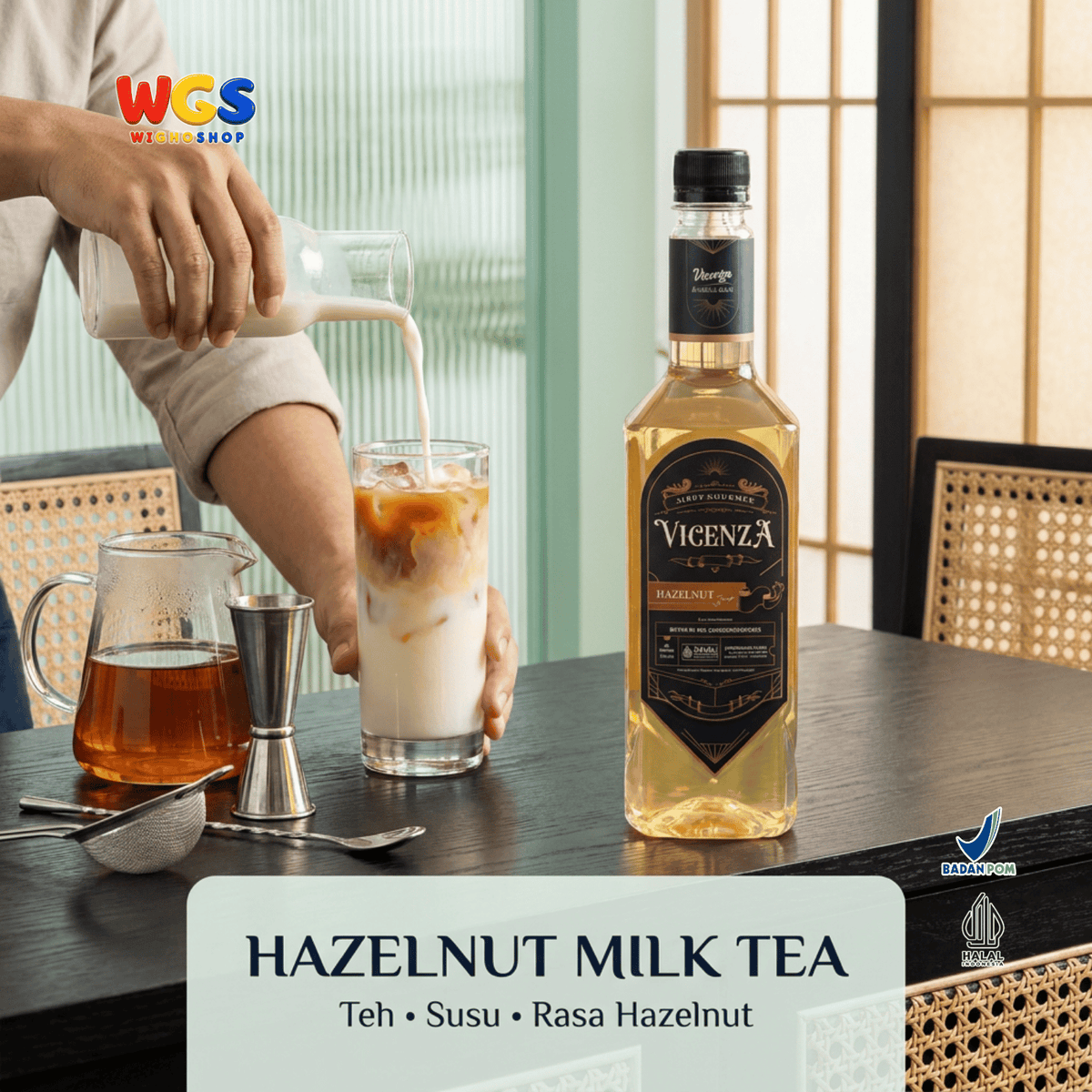 Vicenza Sirup Hazelnut 750ml - Hazelnut Syrup untuk Kopi Susu, Latte & Cokelat