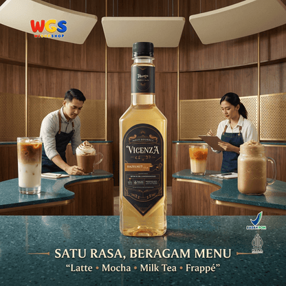 Vicenza Sirup Hazelnut 750ml - Hazelnut Syrup untuk Kopi Susu, Latte & Cokelat