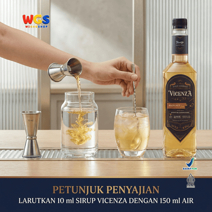 Vicenza Sirup Hazelnut 750ml - Hazelnut Syrup untuk Kopi Susu, Latte & Cokelat