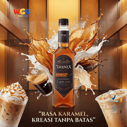 Vicenza Sirup Karamel 750ml - Caramel Syrup untuk Kopi Susu, Latte & Milkshake