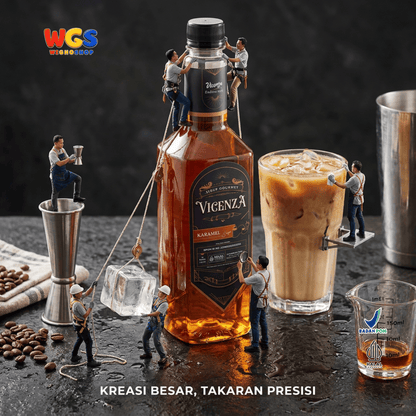 Vicenza Sirup Karamel 750ml - Caramel Syrup untuk Kopi Susu, Latte & Milkshake