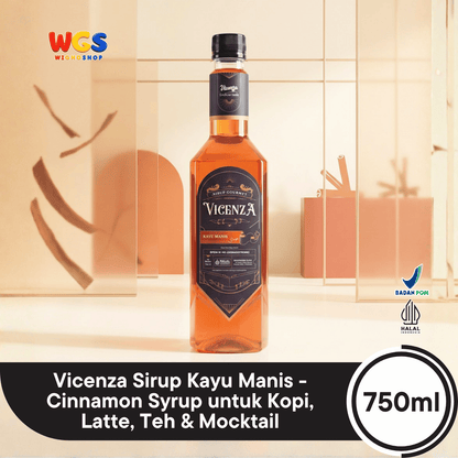 Vicenza Sirup Kayu Manis 750ml - Cinnamon Syrup untuk Kopi, Latte, Teh & Mocktail