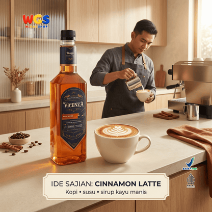 Vicenza Sirup Kayu Manis 750ml - Cinnamon Syrup untuk Kopi, Latte, Teh & Mocktail