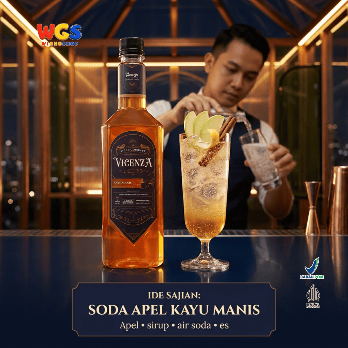 Vicenza Sirup Kayu Manis 750ml - Cinnamon Syrup untuk Kopi, Latte, Teh & Mocktail