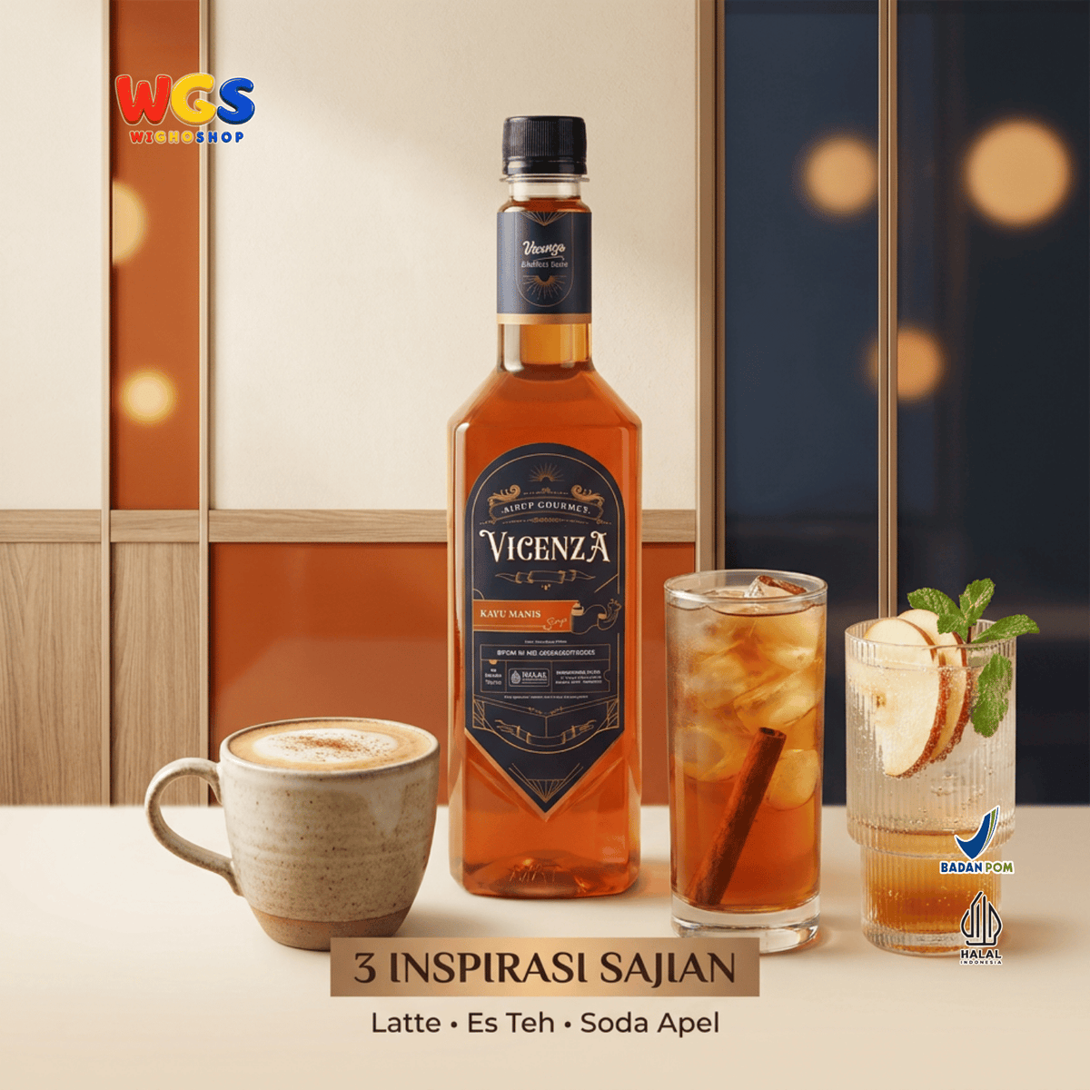 Vicenza Sirup Kayu Manis 750ml - Cinnamon Syrup untuk Kopi, Latte, Teh & Mocktail