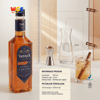 Vicenza Sirup Kayu Manis 750ml - Cinnamon Syrup untuk Kopi, Latte, Teh & Mocktail