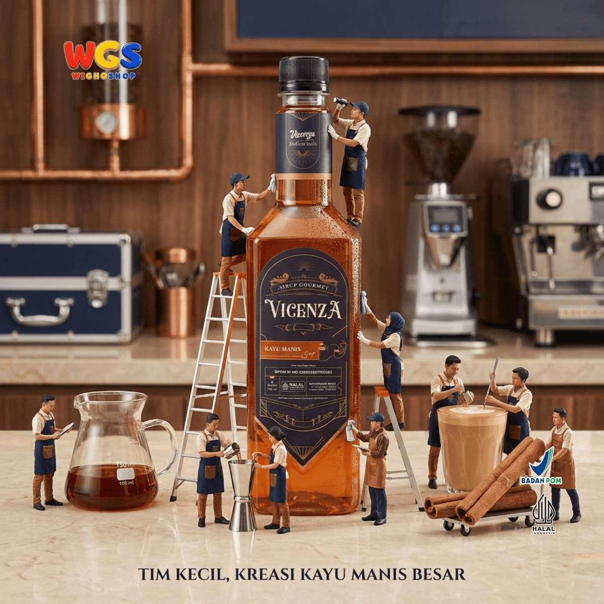 Vicenza Sirup Kayu Manis 750ml - Cinnamon Syrup untuk Kopi, Latte, Teh & Mocktail