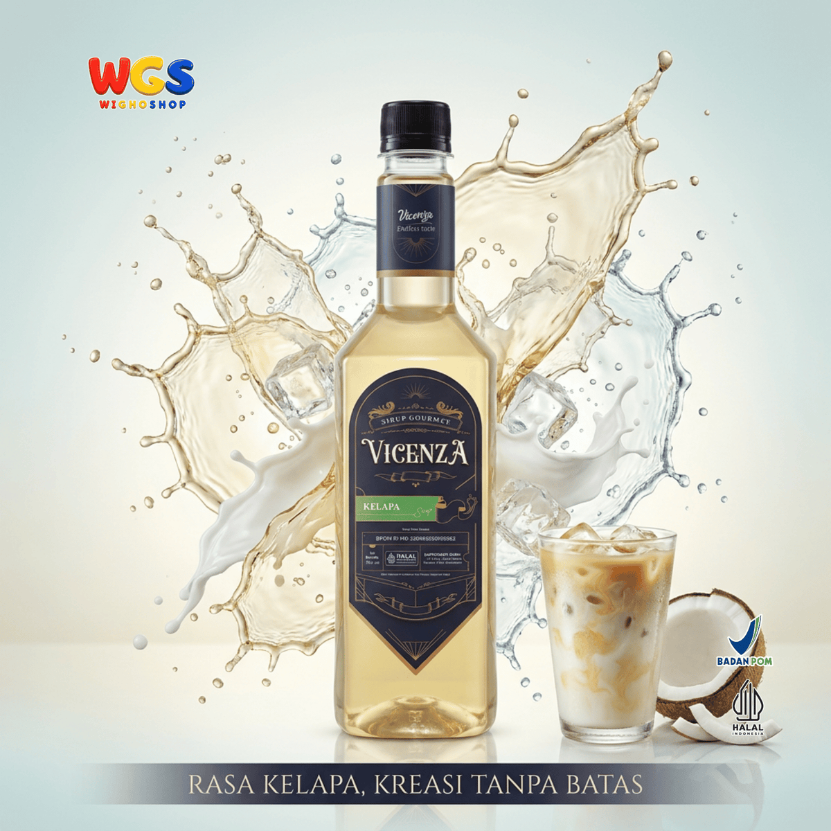 Vicenza Sirup Kelapa 750ml - Coconut Syrup untuk Kopi Susu, Mocktail, Es Buah & Milkshake