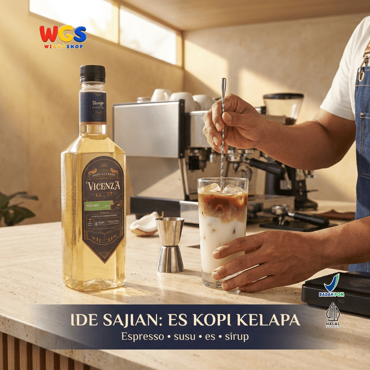 Vicenza Sirup Kelapa 750ml - Coconut Syrup untuk Kopi Susu, Mocktail, Es Buah & Milkshake
