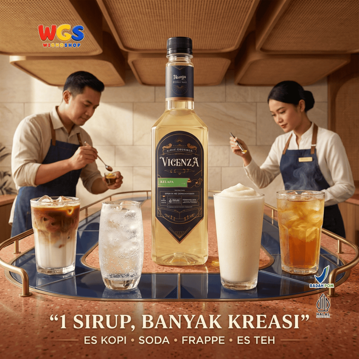 Vicenza Sirup Kelapa 750ml - Coconut Syrup untuk Kopi Susu, Mocktail, Es Buah & Milkshake