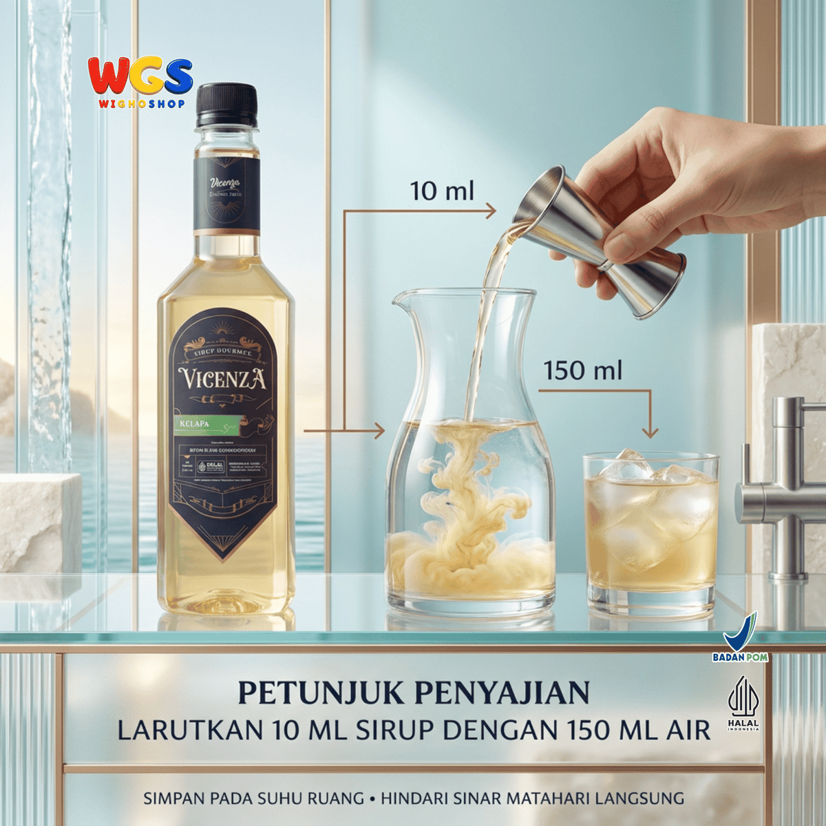 Vicenza Sirup Kelapa 750ml - Coconut Syrup untuk Kopi Susu, Mocktail, Es Buah & Milkshake