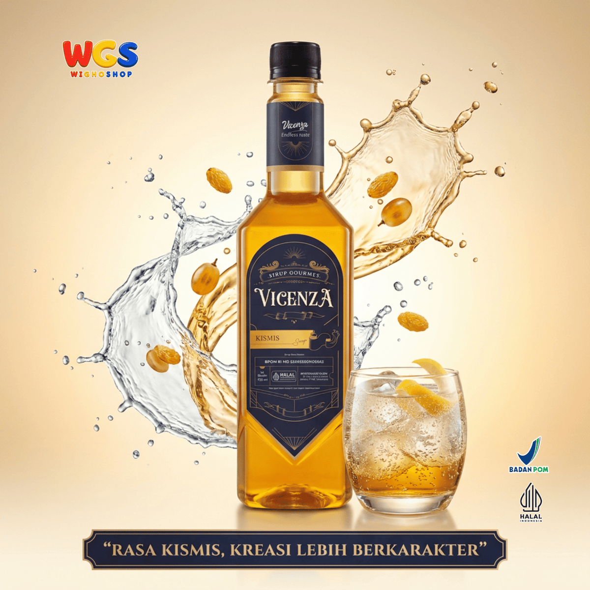 Vicenza Sirup Kismis 750ml - Raisin Syrup untuk Kopi, Teh, Mocktail & Milkshake