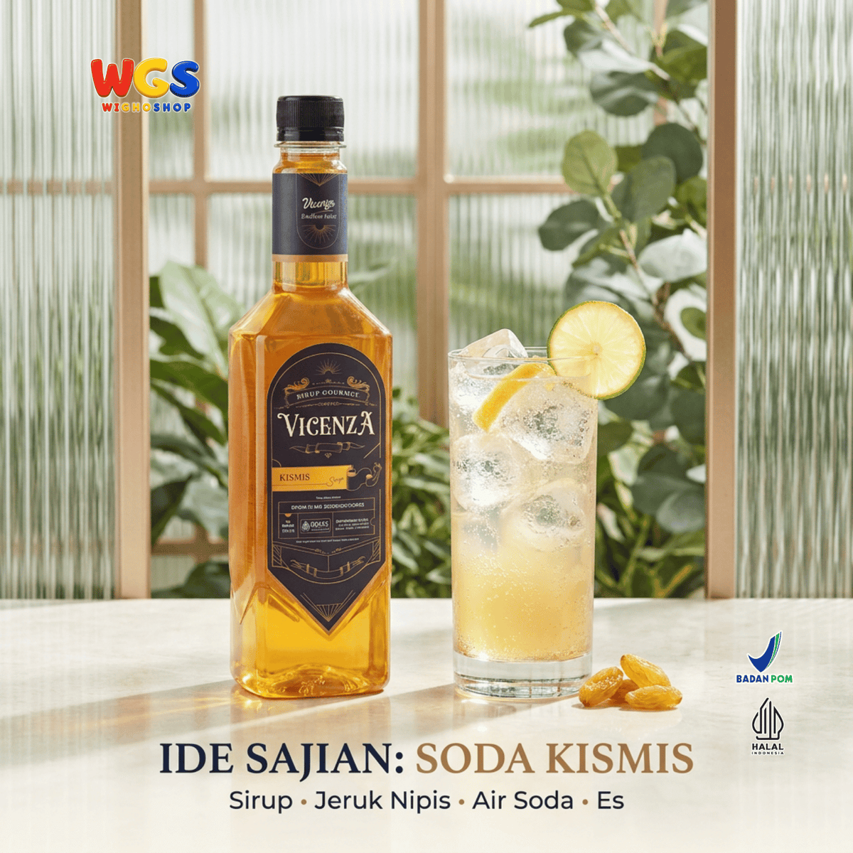 Vicenza Sirup Kismis 750ml - Raisin Syrup untuk Kopi, Teh, Mocktail & Milkshake