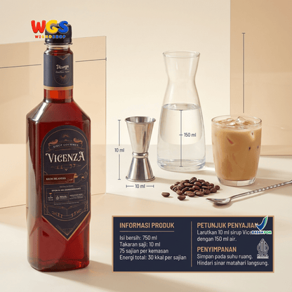 Vicenza Sirup Krim Irlandia 750ml - Irish Cream Syrup untuk Kopi, Latte & Milkshake