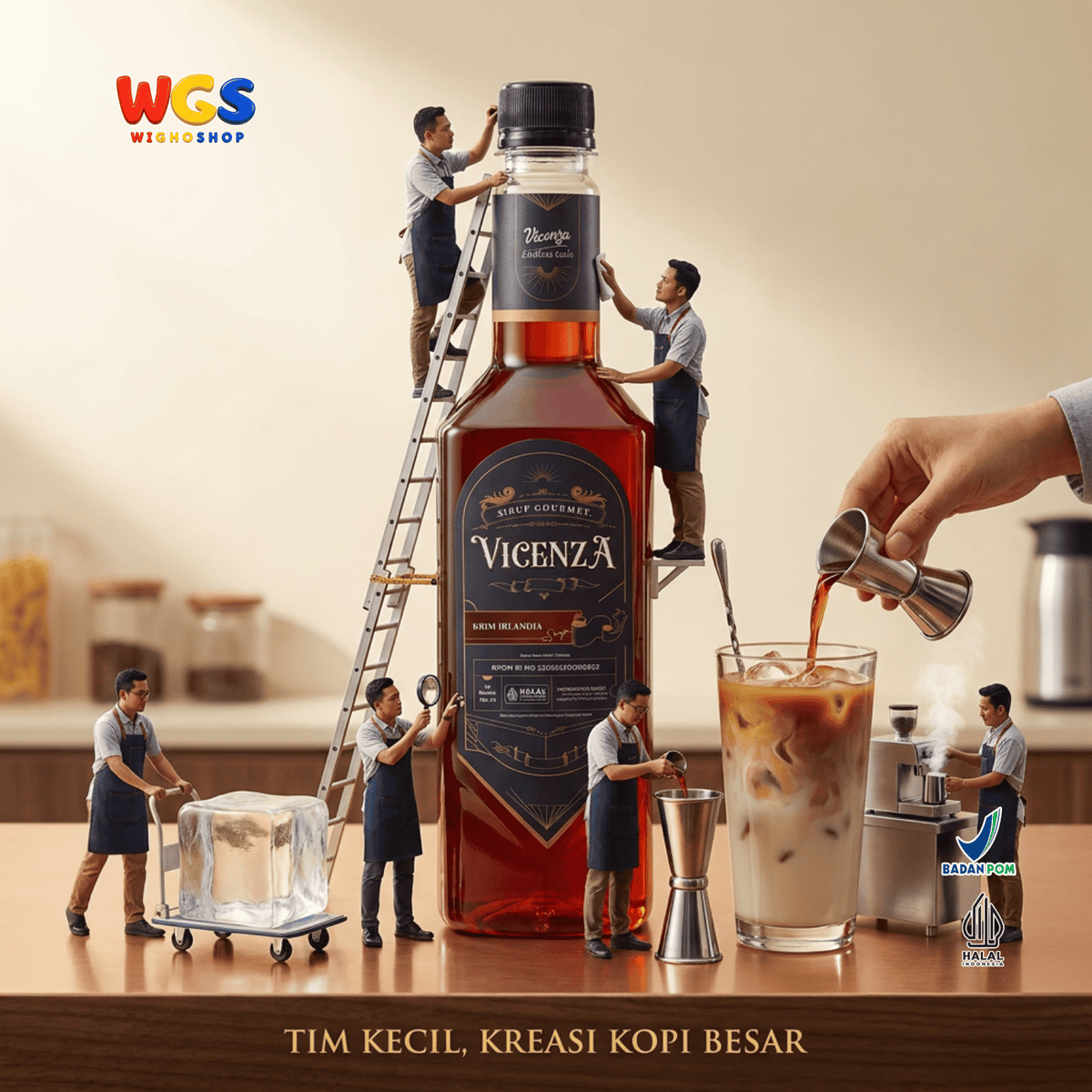 Vicenza Sirup Krim Irlandia 750ml - Irish Cream Syrup untuk Kopi, Latte & Milkshake