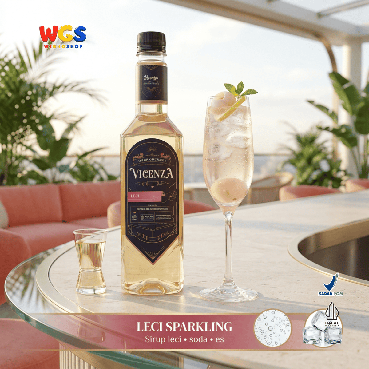 Vicenza Sirup Leci 750ml - Lychee Syrup untuk Es Teh Leci, Mocktail & Es Buah