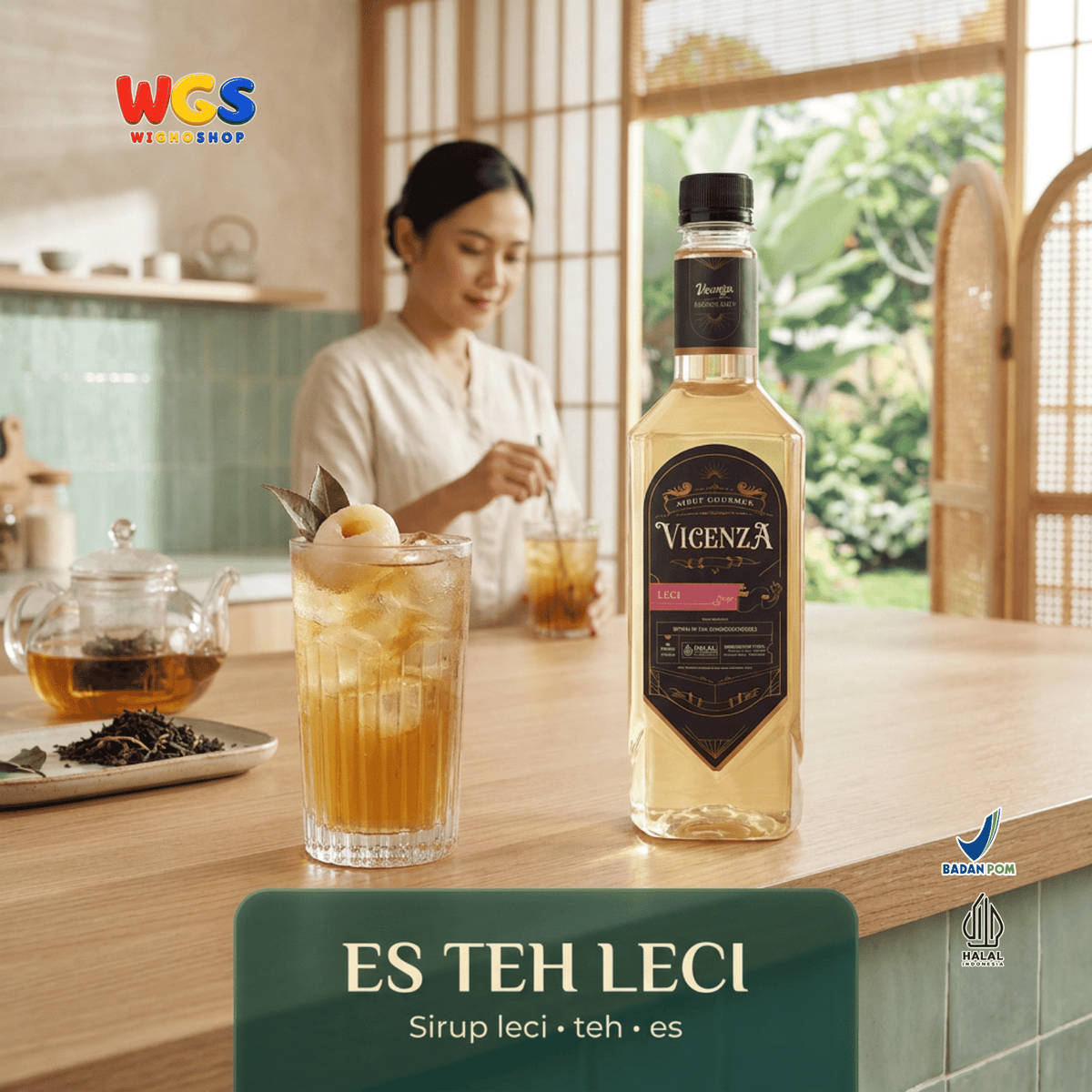 Vicenza Sirup Leci 750ml - Lychee Syrup untuk Es Teh Leci, Mocktail & Es Buah