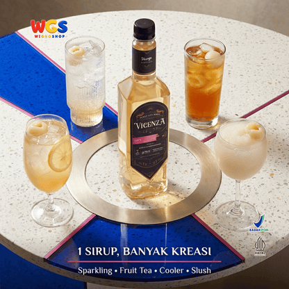 Vicenza Sirup Leci 750ml - Lychee Syrup untuk Es Teh Leci, Mocktail & Es Buah